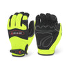 <b>MG101</b>- DEX SAVIOR (TOUCH) Premium Synthetic Palm Patch Hi-Viz Green Mechanic Glove