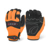 <b>MG102</b>- DEX SAVIOR (TOUCH) Premium Synthetic Palm Patch Hi-Viz Orange Mechanic Glove