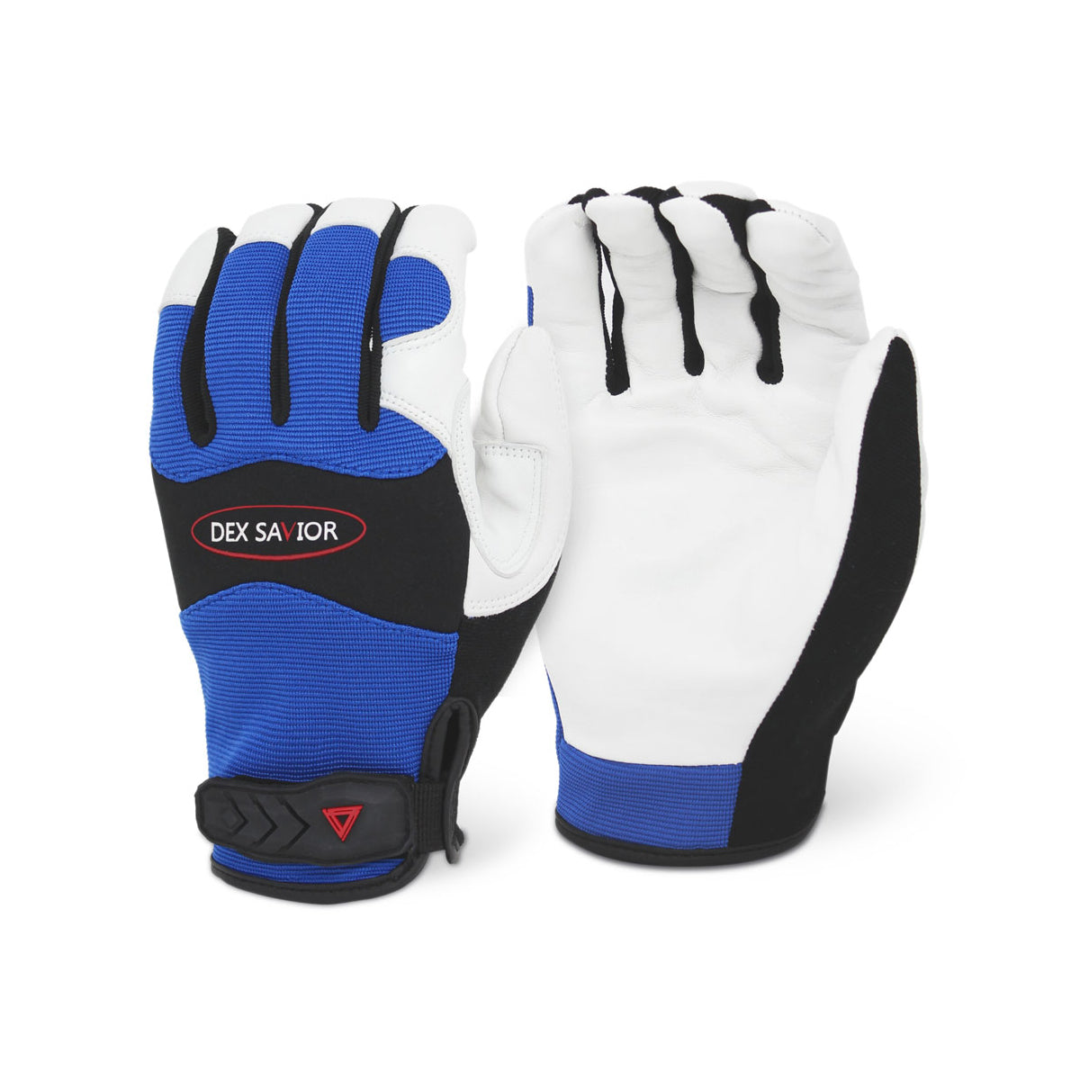 <b>MG301</b>- DEX SAVIOR Premium Grain Goat skin Blue Mechanic Glove