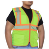 <b>SV702FG</b>- GLOW SHIELD Class 2 - Safety Vest (Mesh With Silver Stripes - Inner Pockets)