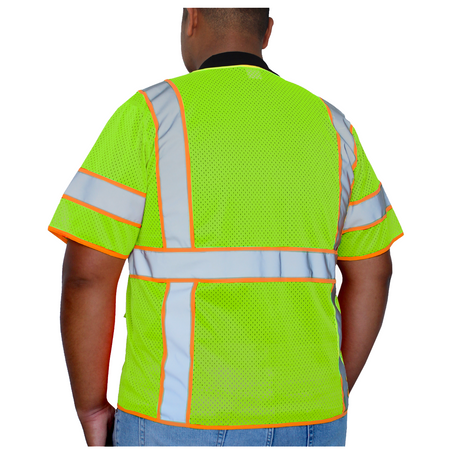 <b>SV703FG</b>- GLOW SHIELD Class 3 - 2 Tones Colors Stripes Vest with sleeves
