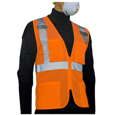 <b>SV712FO</b>- GLOW SHIELD Class 2 - Safety Vest (Multi-Pockets)