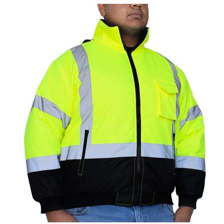 <b>SV753FG</b>- GLOW SHIELD Class 3 Bomber Jacket With Black Bottom
