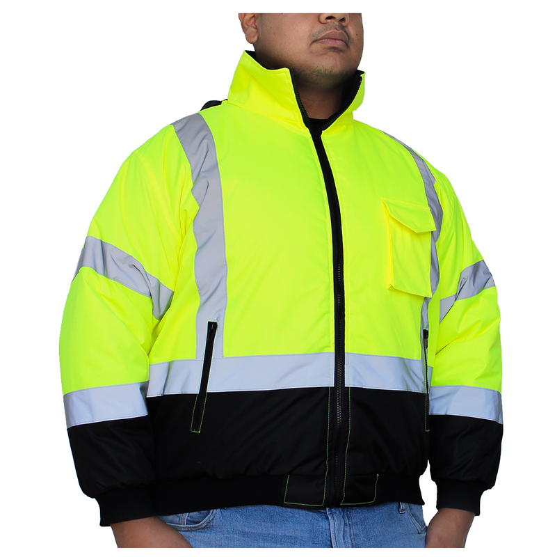 SV753FG- GLOW SHIELD Class 3 Bomber Jacket With Black Bottom