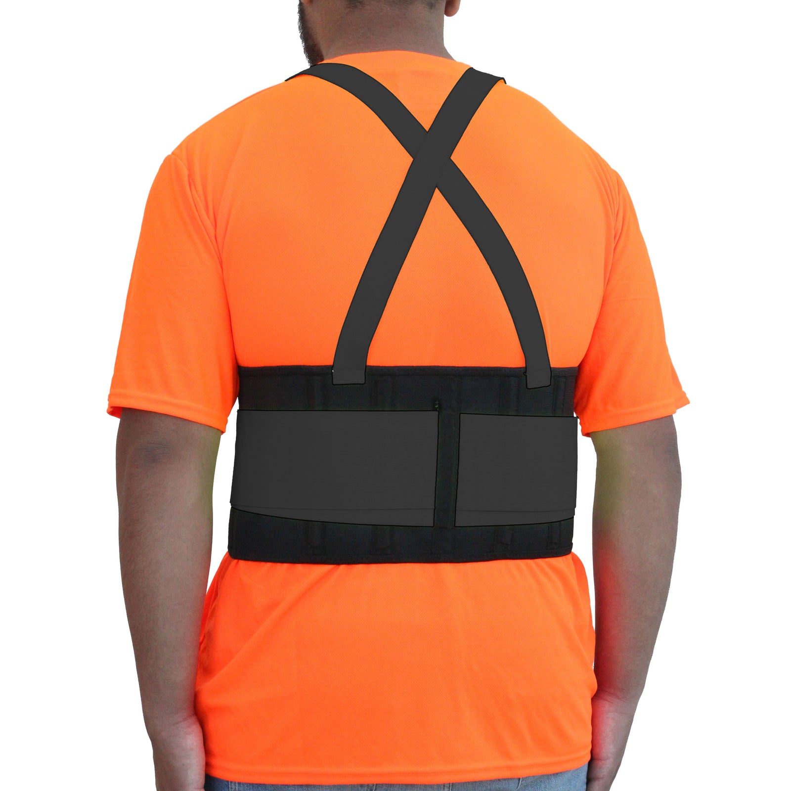 <b>BB800BK</b>- Elite Wear Black Adjustable Suspender Back Support Belt