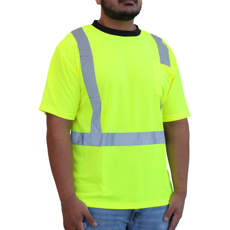 <b>HW102FG</b>- GLOW SHIELD Hi-Viz Green Class 2 Short Sleeve Mesh T-Shirt