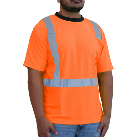 <b>HW102FO</b>- GLOW SHIELD Hi-Viz Orange Class 2 Short Sleeve Mesh T-Shirt