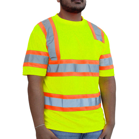 <b>HW103FG</b>- GLOW SHIELD Hi-Viz Green Class 3 Short Sleeve Mesh T-Shirt