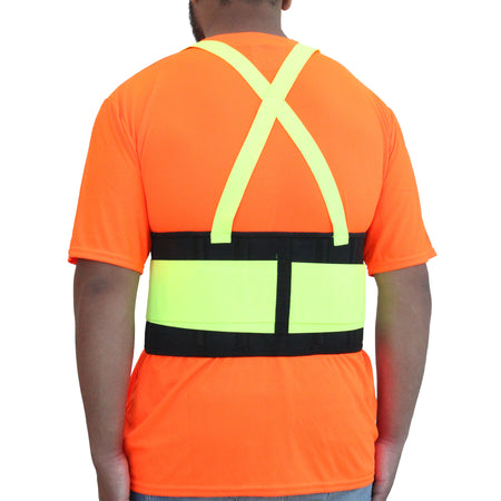 <b>BB800FG</b>- Elite Wear Hi-Vis Green Adjustable Suspender Back Support Belt
